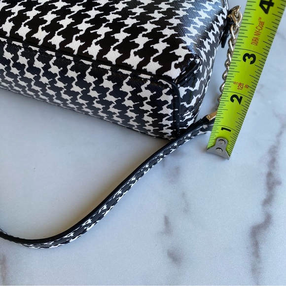 KATE SPADE Black & White Hilli Cameron Street Houndstooth Chain Crossbody - Picture 9 of 14
